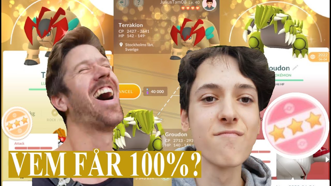 Pokémon GO på Svenska | VEM FÅR LUCKY SHINY 100%? | GROUDON VS TERRAKION!  Johans Pokémon GO