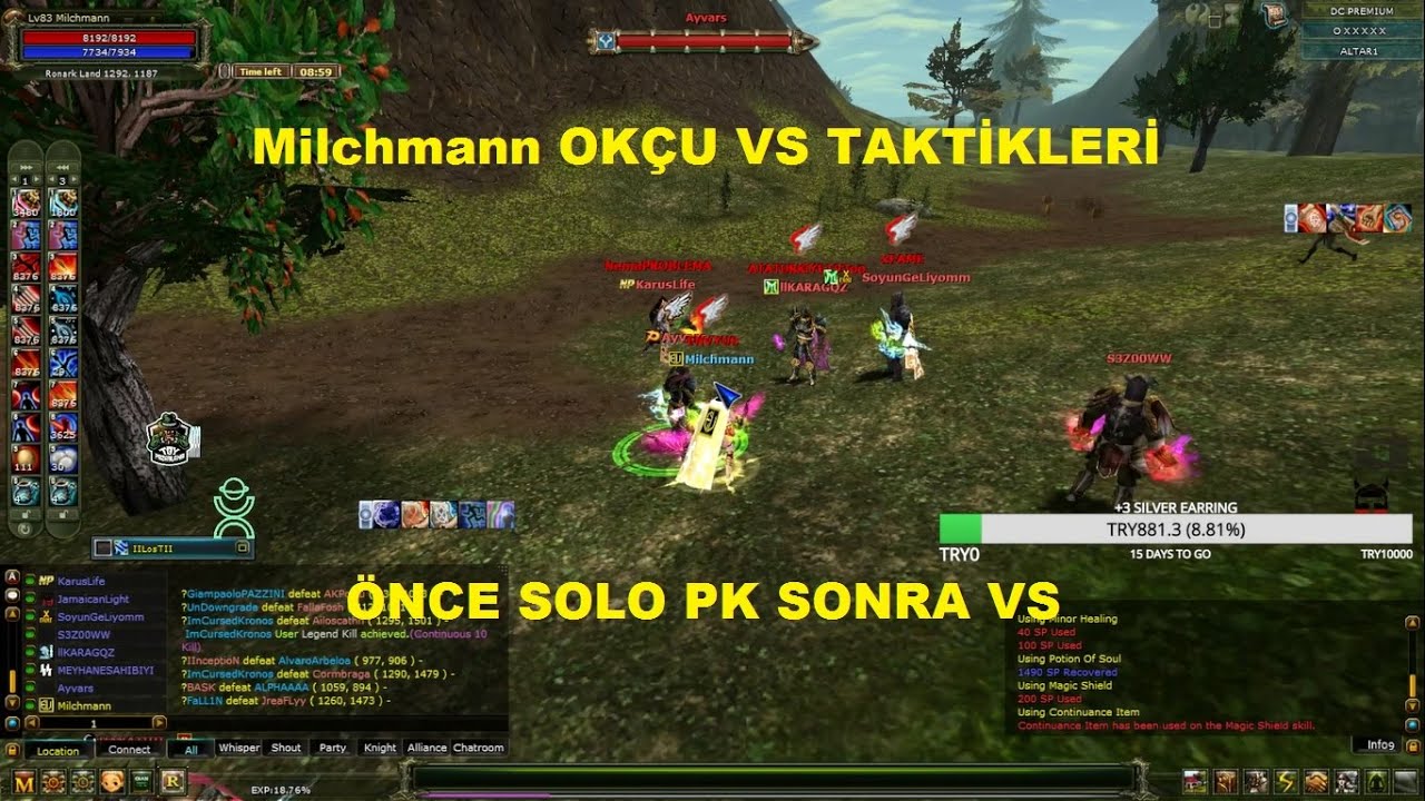 Milchmann | Solo Pk Atarken Karşısına &Ccedil;ıkan Ok&ccedil;u İle Vs Atıyor Ve Taktikler Veriyor | Knight Online