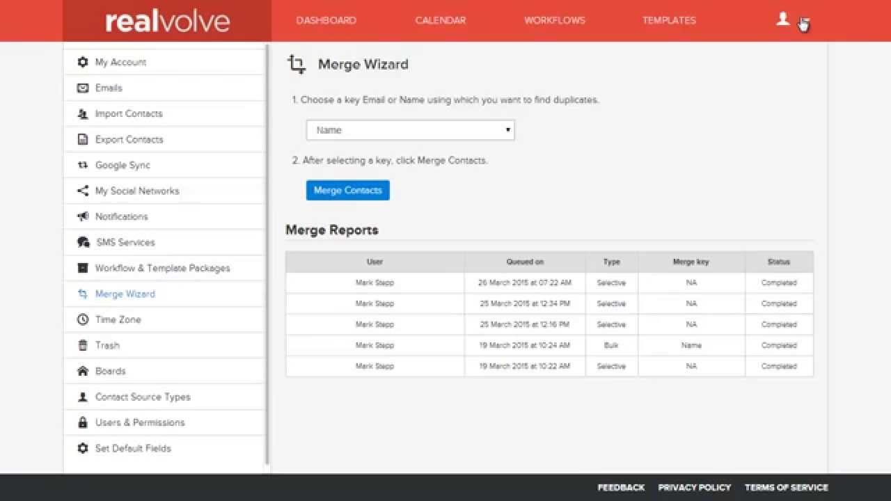 Realvolve CRM: Merging Duplicate Contacts