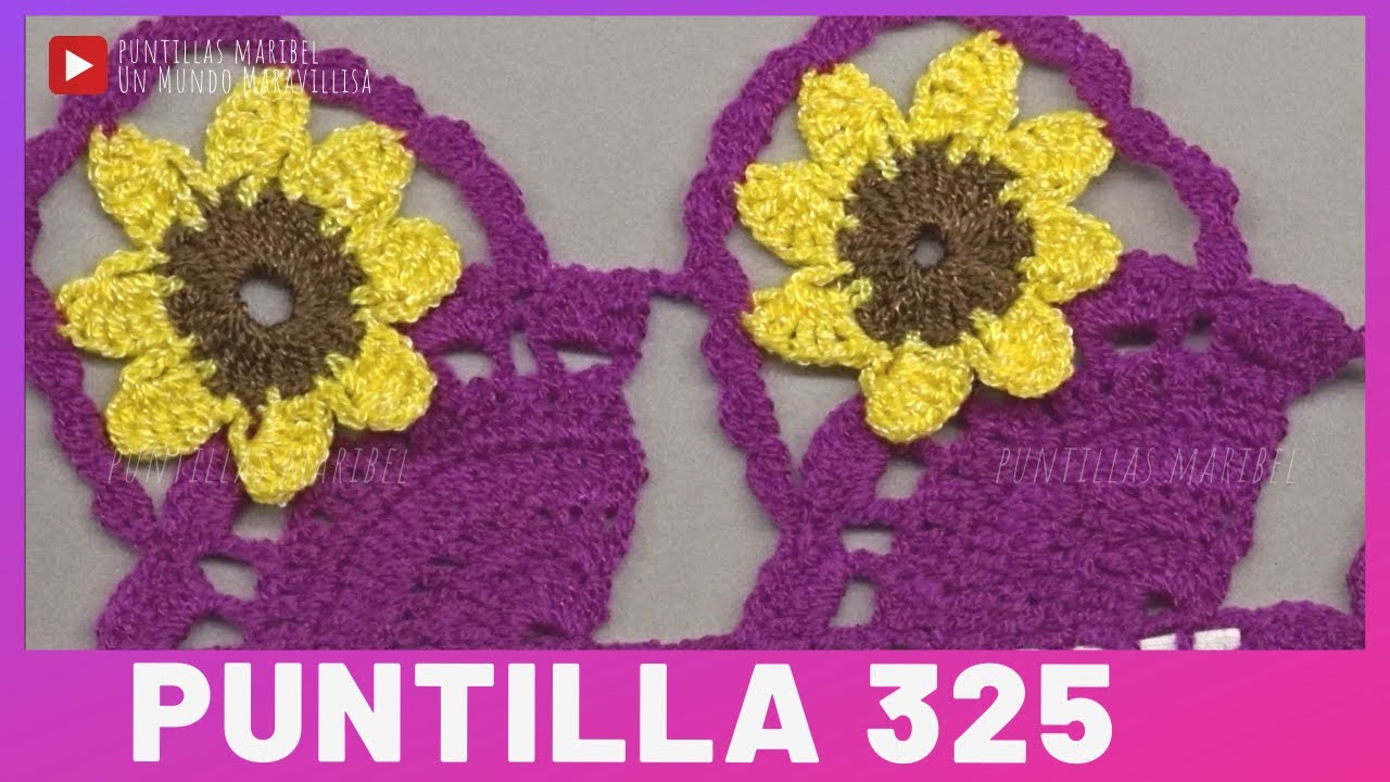 Puntilla 325 | 🌻 CANASTA GIRASOLES 🌻 - Cristy Salgado | Puntillas Maribel