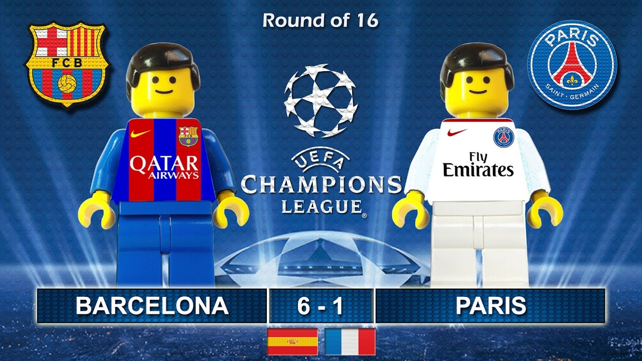 Barcelona vs PSG Paris Saint-Germain 6-1 &bull; Champions League 2017 (08/03/2017) goal Lego Football