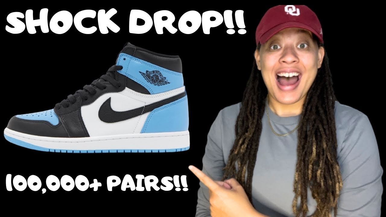 100,000 PAIRS🤯AIR JORDAN 1 “UNC TOE” SHOCK DROP‼️(SNKRS APP)