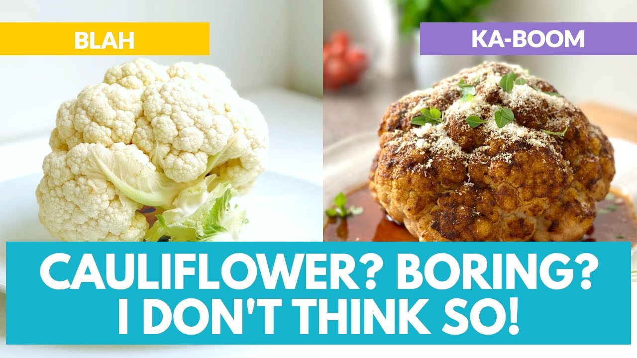 Whole Roasted Cauliflower Recipe | easy mediterranean diet recipes