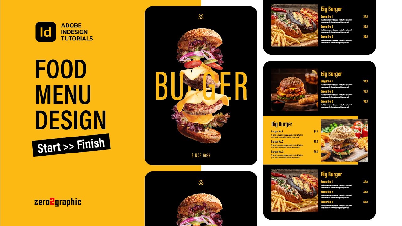 Food Menu Design in Adobe InDesign for Beginners - Start to Finish
