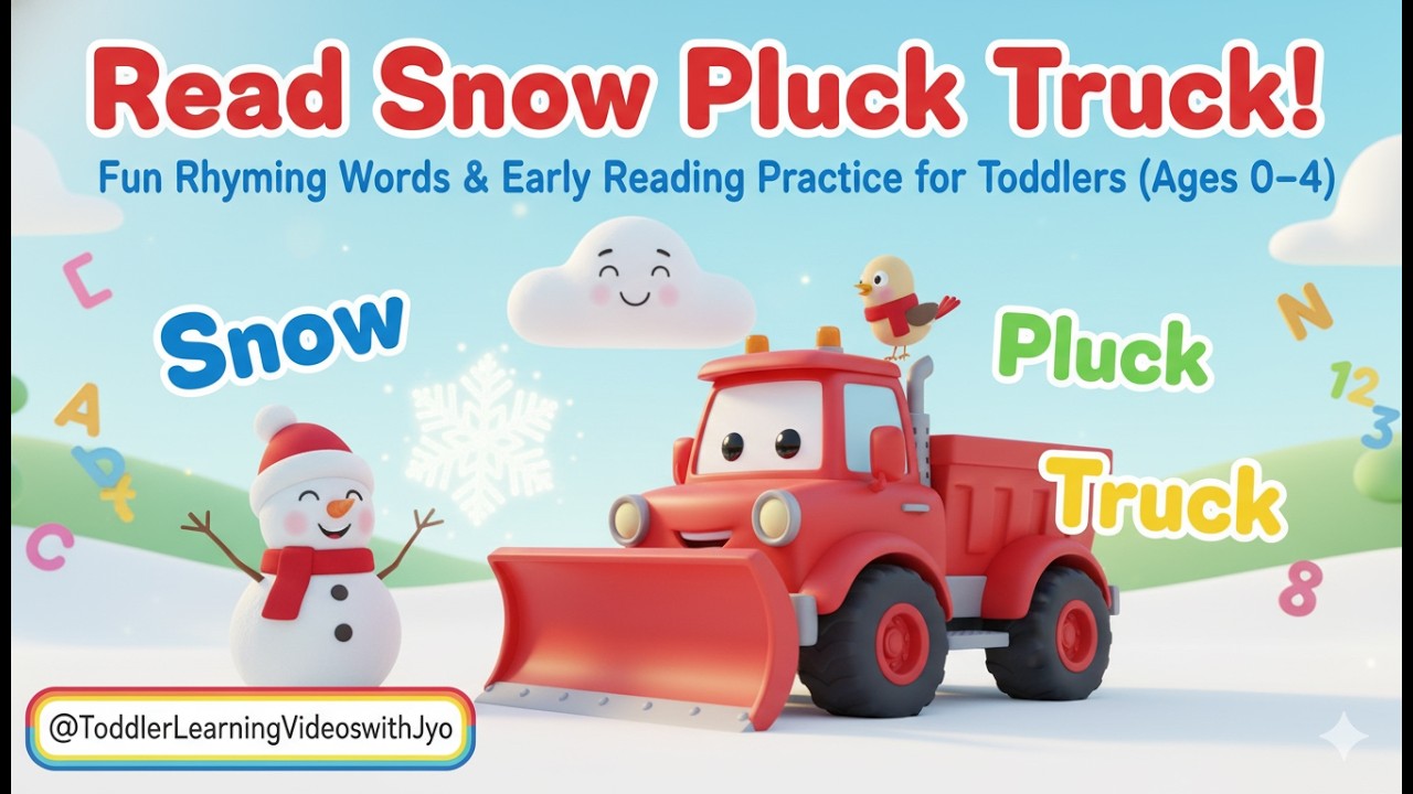 Read Snow Pluck Truck! ❄️ Fun Rhyming Words for Toddlers | Early Reading & Phonics Practice