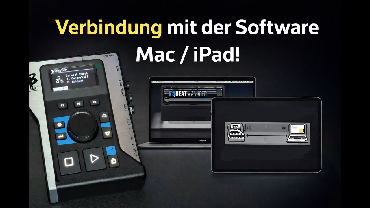 Verbindung mit der Software Mac - iPad, B Beat M Live Backing Track Lösung