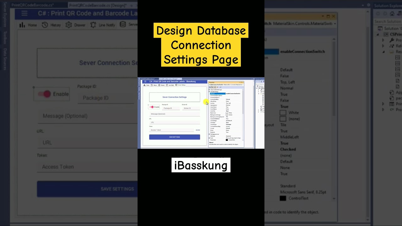 Designing Database Connection Settings Page (English Audio) #shorts Part 5