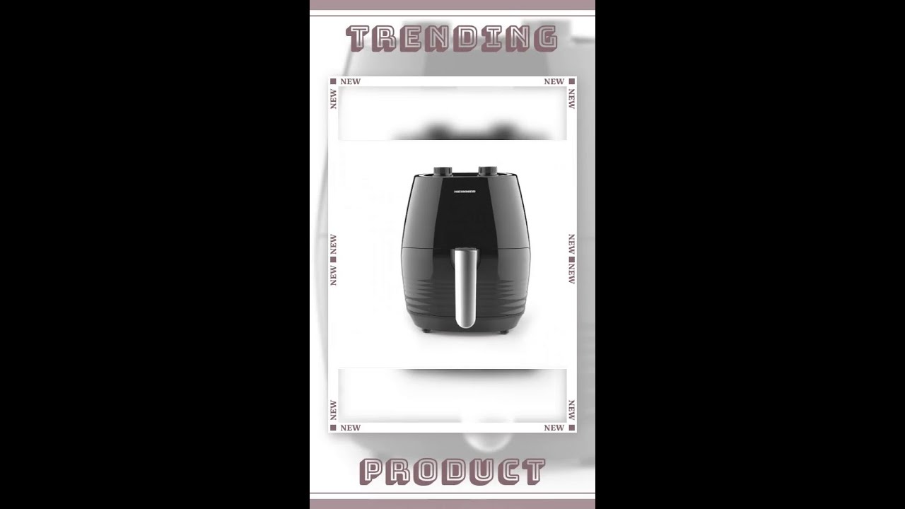 Friteuza fara ulei Heinner Airfryer HAF-1250BK, 1250 W, 2.5 L, vas antiaderent, timer 30 min, Negru