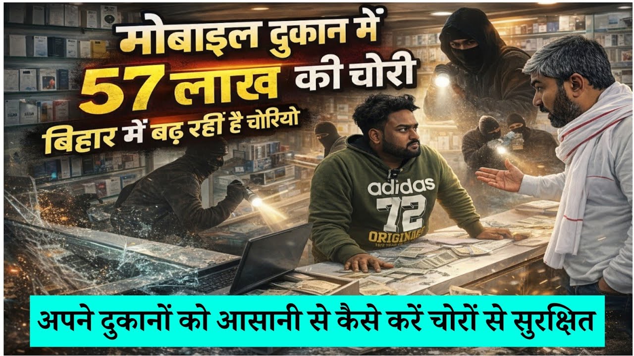 बिहार के दुकानदार सावधान। इलेक्ट्रॉनिक दुकान से 57 लाख का मोबाइल चोरी। बचने का इकलौता उपाय।
