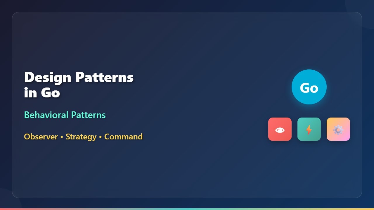 Go Design Patterns Tutorial: Observer, Strategy & Command Patterns | Behavioral Patterns Guide