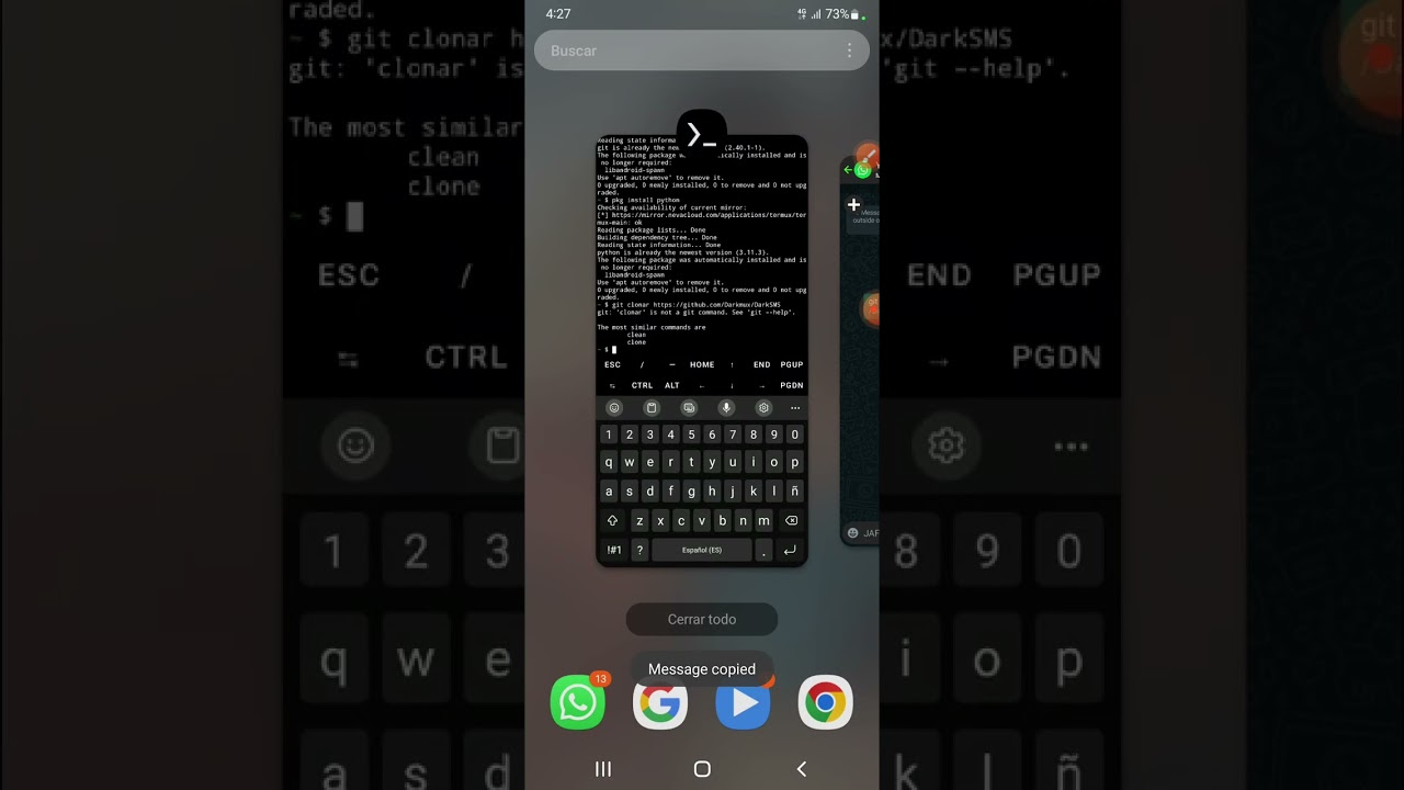 como enviar sms desde termux