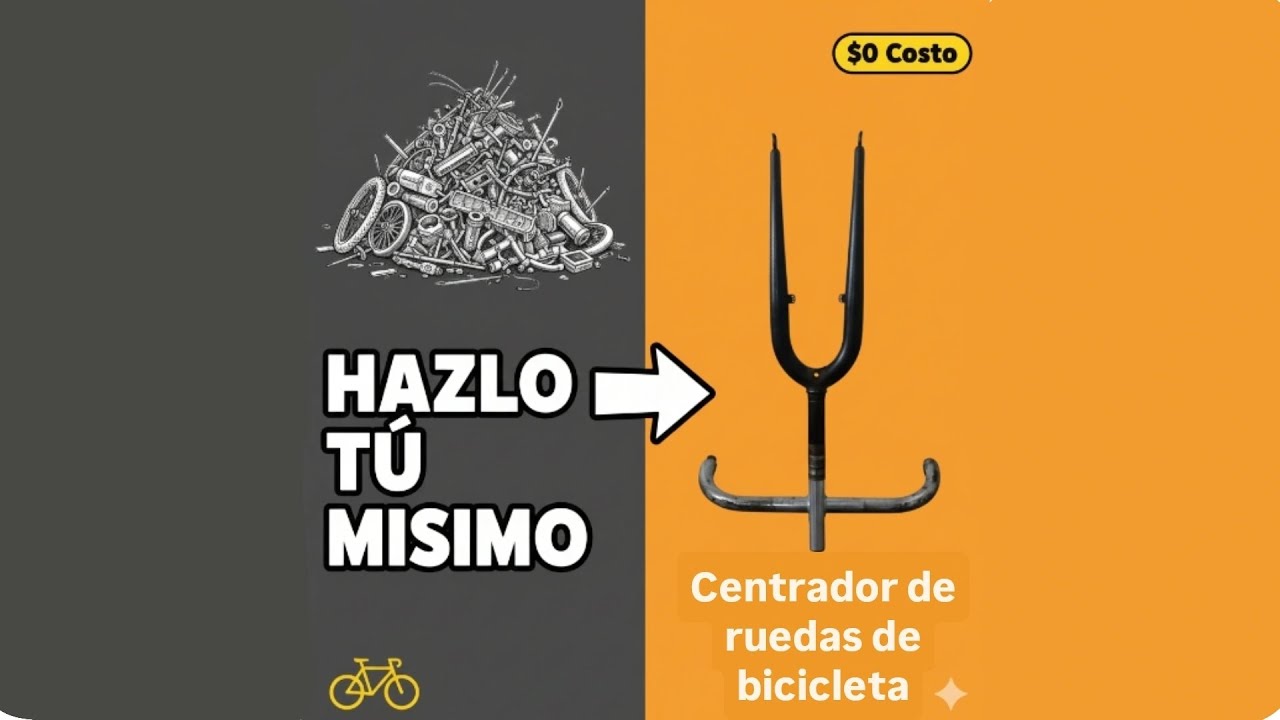 Centrador de ruedas de bicicleta hecho en casa
