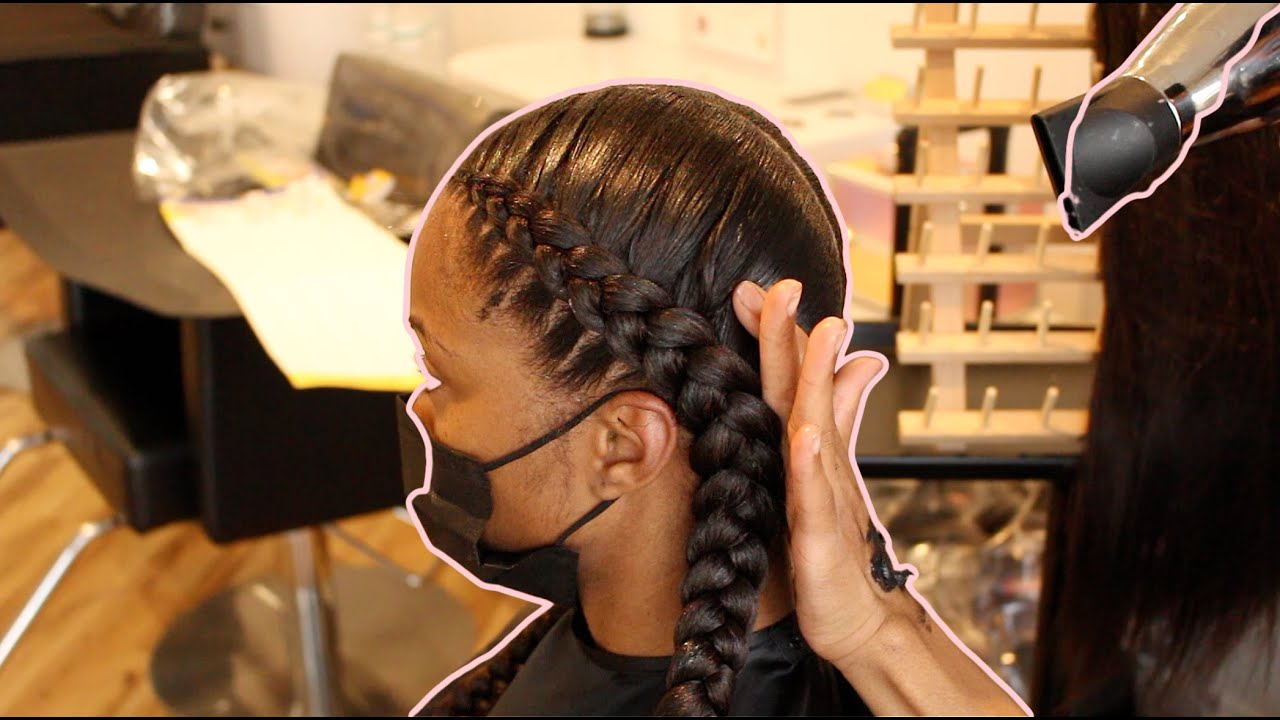 Two Braids on THICK Natural Hair