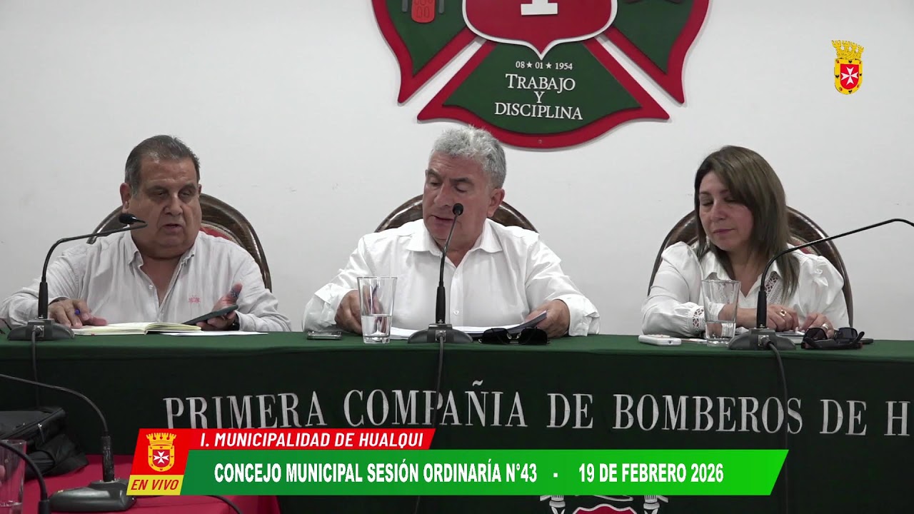 CONCEJO MUNICIPAL   SESIÓN ORDINARÍA  N° 43   -   19 DE FEBRERO 2026