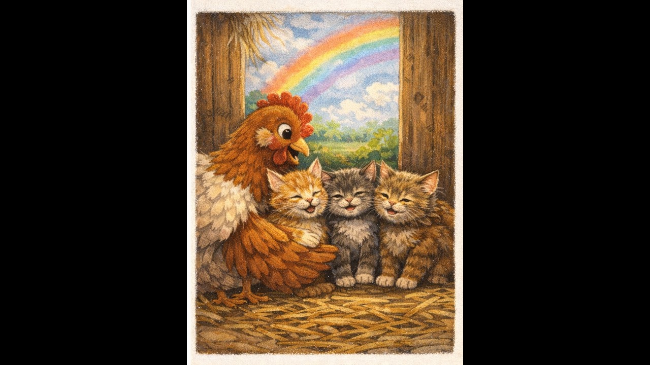 La gallina e i tre gattini
