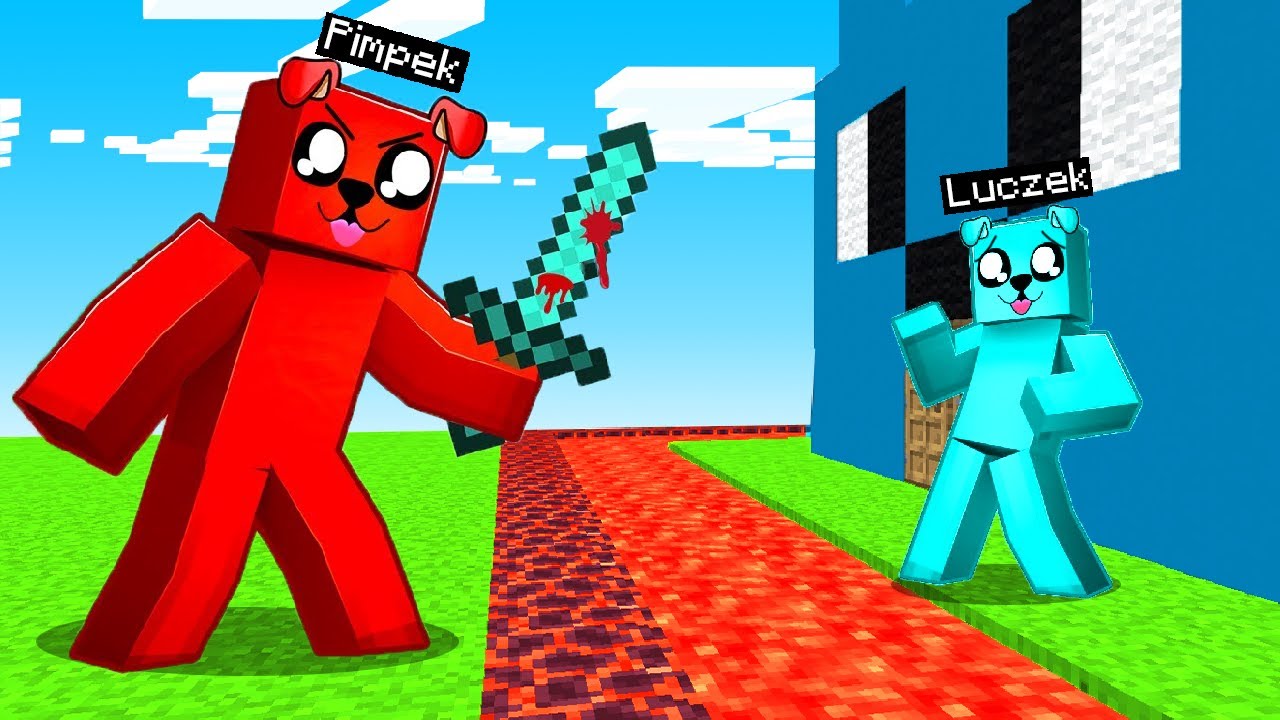 CZERWONY PIESEK vs TAJNA BAZA w Minecraft 🔴😱
