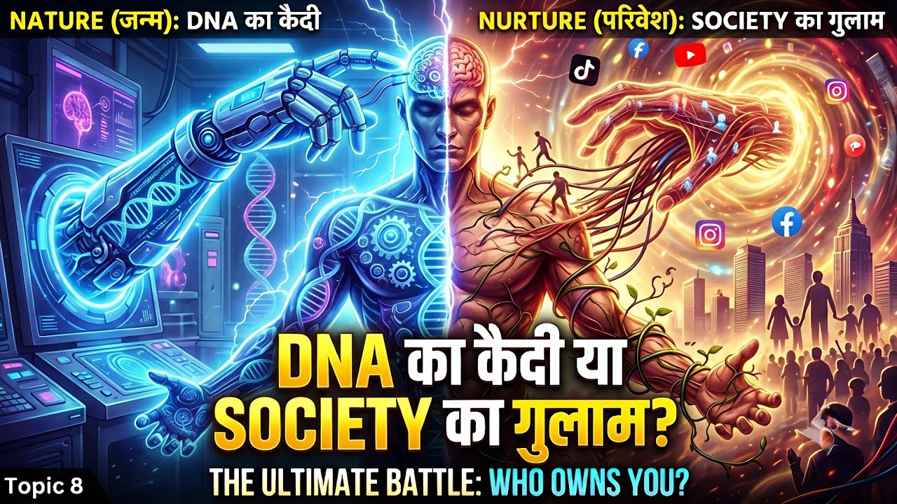 DNA vs Society: आप जो हैं, वो क्यों हैं? 🧬 | Nature vs Nurture Debate | Ch 1 Topic 8