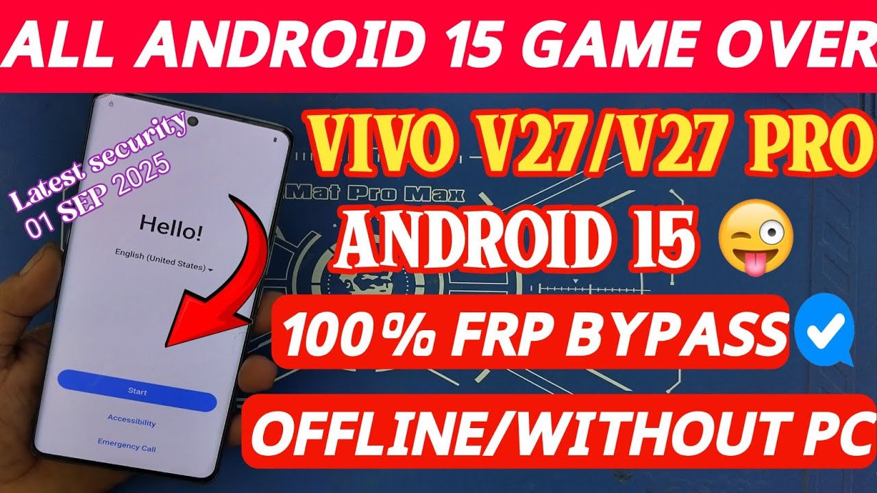 Vivo v27 5g /v27 Pro 5g Frp Bypass Android 15 / VIVO Android 15 Frp 2025 / VIVO FRP 2025 WITHOUT PC.