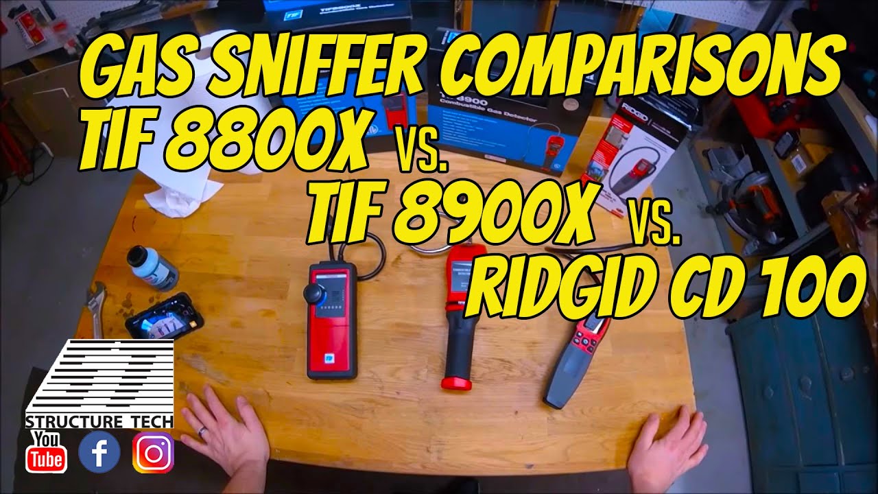 Gas Sniffer Comparisons: TIF 8800X vs TIF 8900 vs RIDGID CD-100,