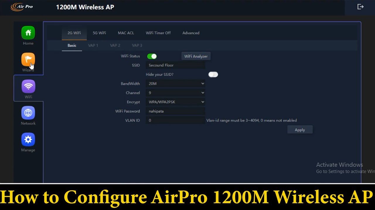 Air Pro Access Point Configuration Setup | Air Pro AP-WAC2100-V2
