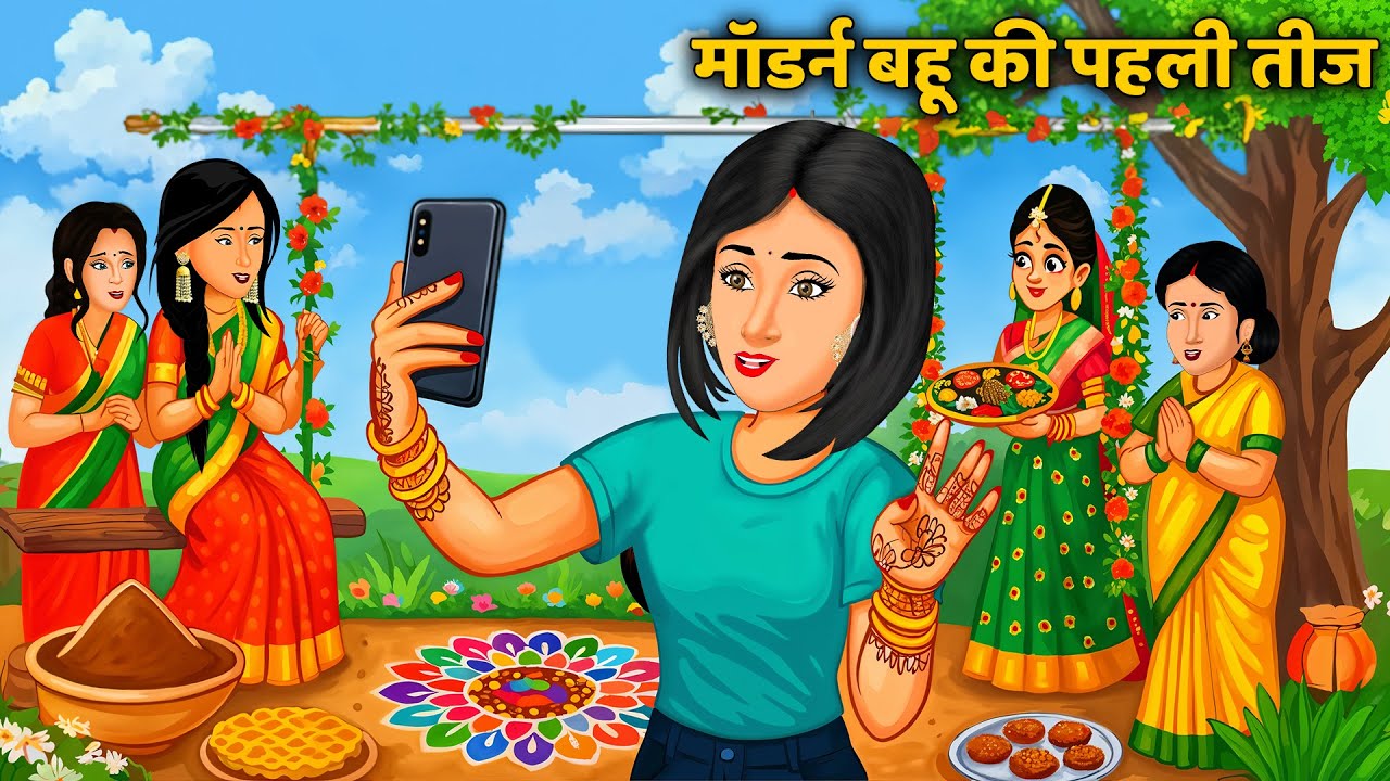⁠मॉडर्न बहू की पहली तीज | Saas Bahu Ki Kahaniyan | Hindi Cartoon Story