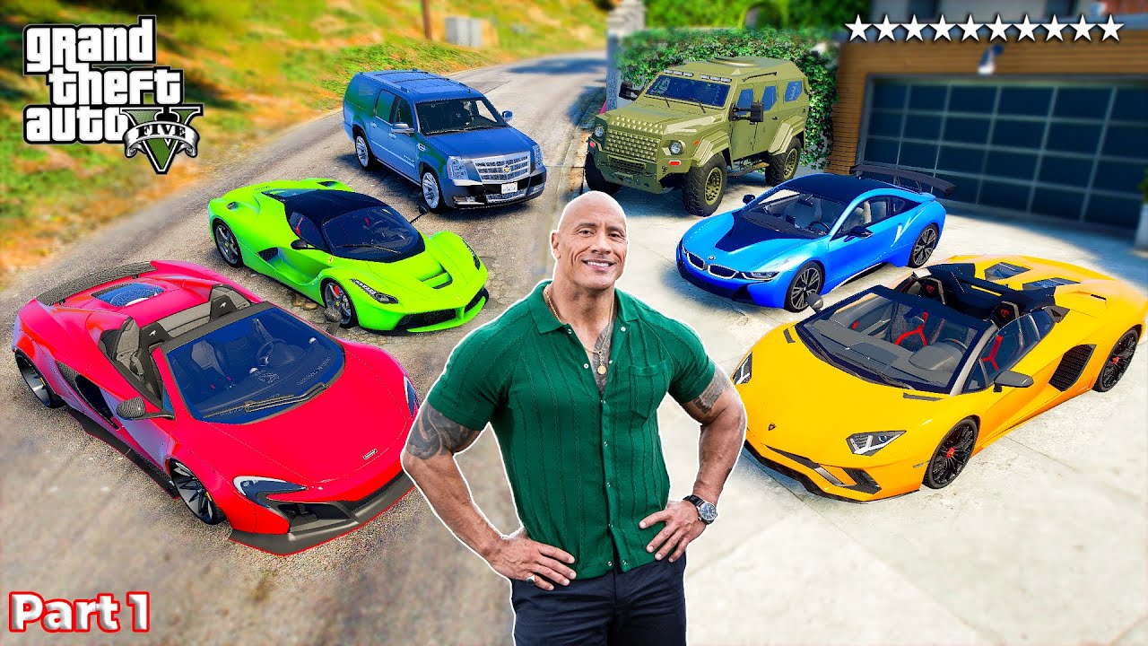GTA 5 ✪ Stealing The Rock Luxury Cars with Michael ✪ (Real Life Cars 