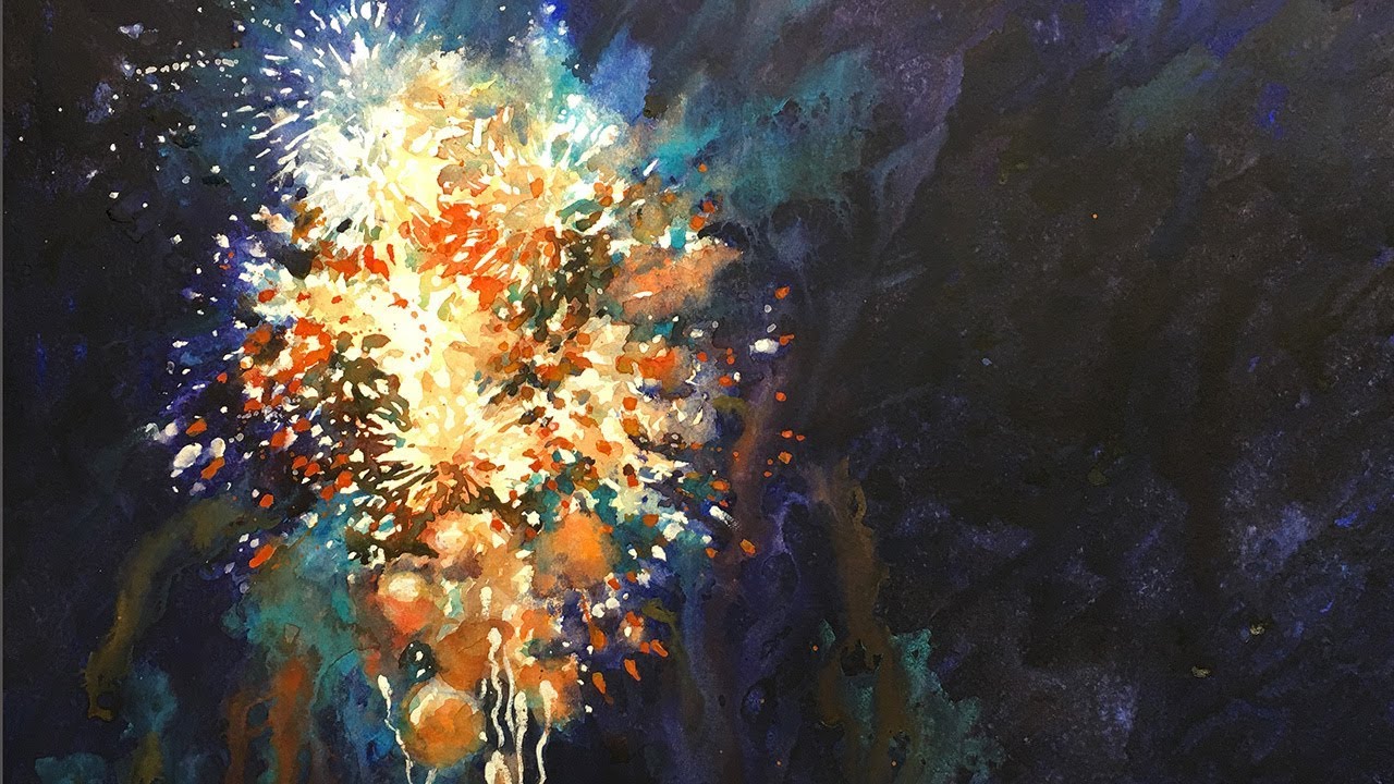 Watercolor Painting Tutorial - Fireworks!