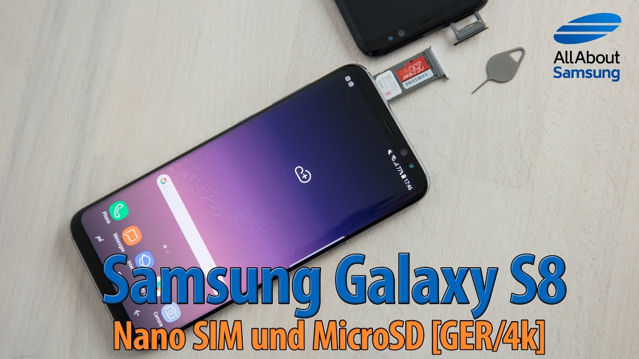 Samsung Galaxy S8 MicroSD und SIM Karte einlegen GER 4k