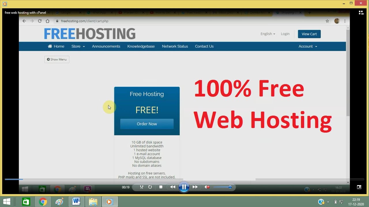 Получите бесплатный веб-хостинг с cPanel | Как разместить свой сайт на FreeHosting.Com