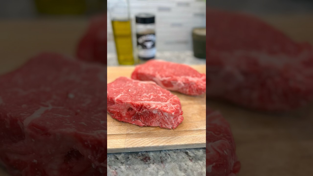 Reverse seared NY Strip Steak on pellet smoker #steak #bbq #smokegrill #pelletsmoker #cooking