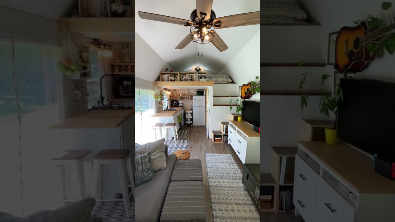 ✨1 Minute Tiny House Tour✨ DIY 280 sq ft Modern Farmhouse