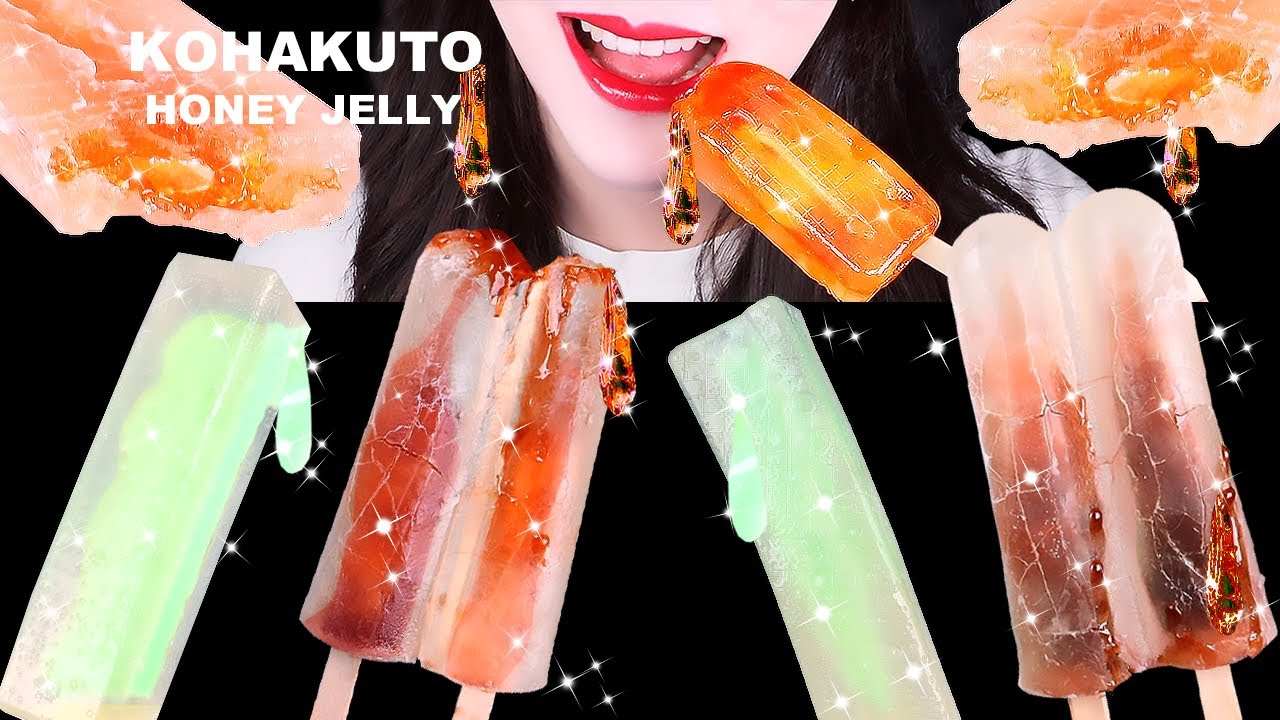 ASMR ✨ KOHAKUTO ICE CREAM HONEY JELLY, CHOCOLATE HONEY JELLY 코하쿠토 아이스크림 꿀젤리 먹방! 쌍쌍바, 메로나 꿀젤리 MUKBANG