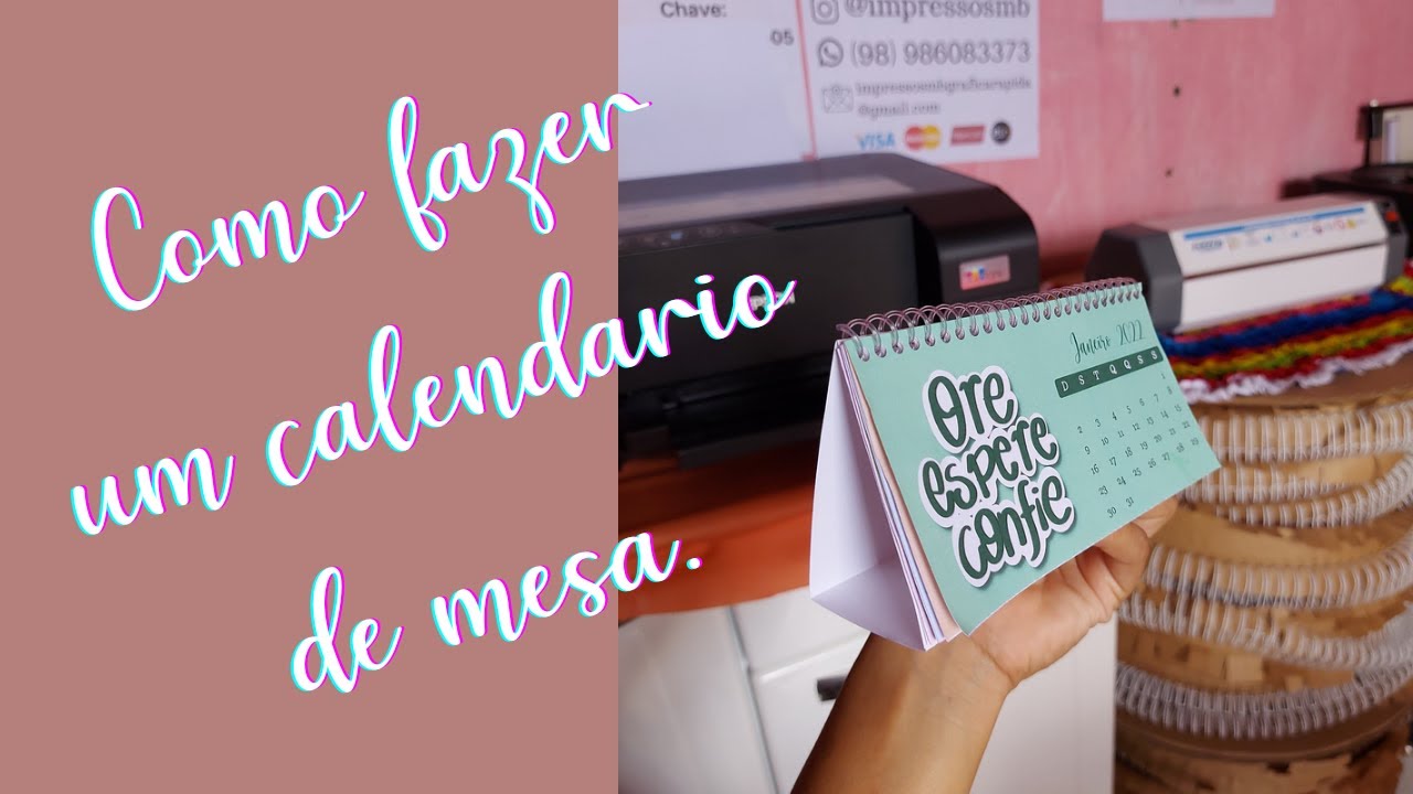 Como fazer calendário de mesa pelo canva | Molde gratuito