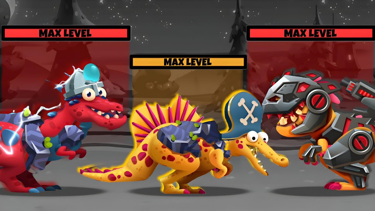 Who is more powerful among these 3? dino bash 2