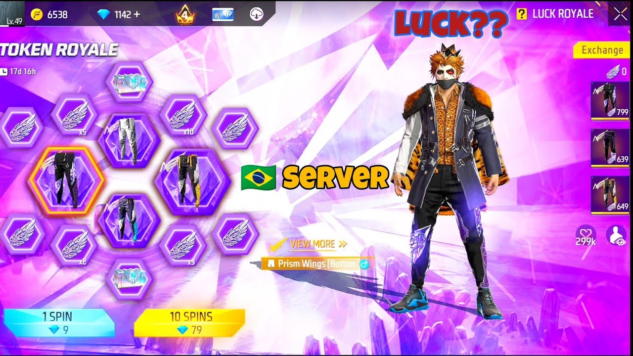 I Spin New Purple Angelic Pant - Prism Wings Ring Event in Free Fire Brazil Server 🇧🇷♥️