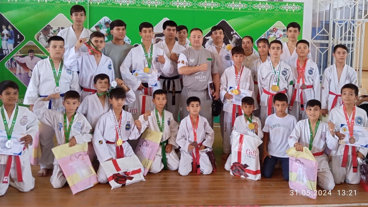 TURKMENISTAN MARY 1 njy sport mekdep TEKWON-DO ITF 1 вый спорт школа TEKWONDO ITF