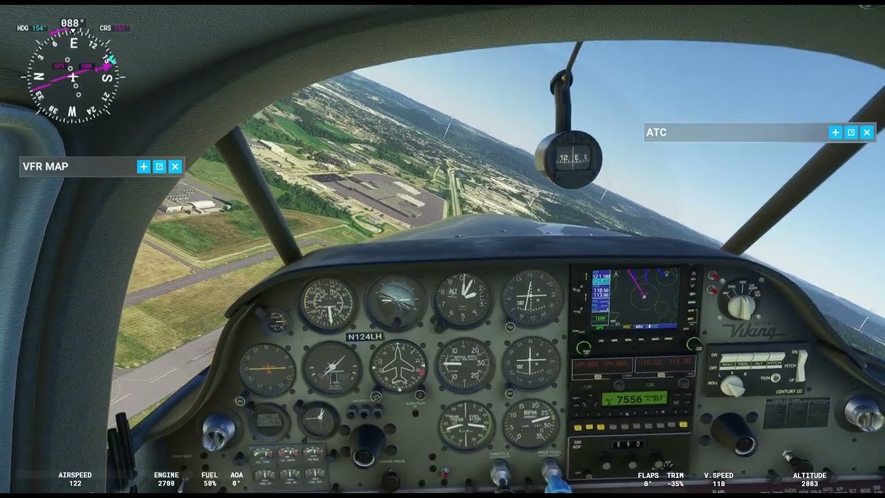 Bellanca Superviking lands at KLEM Elmira NY