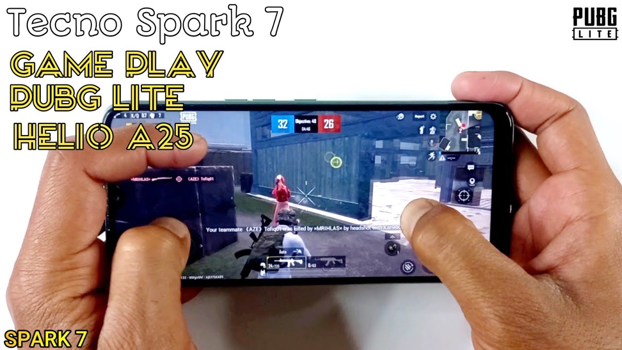 Tecno Spark 7 Game Play | Pubg Lite, Gyro And Graphics Test, Ram 2Gb, Helio A25