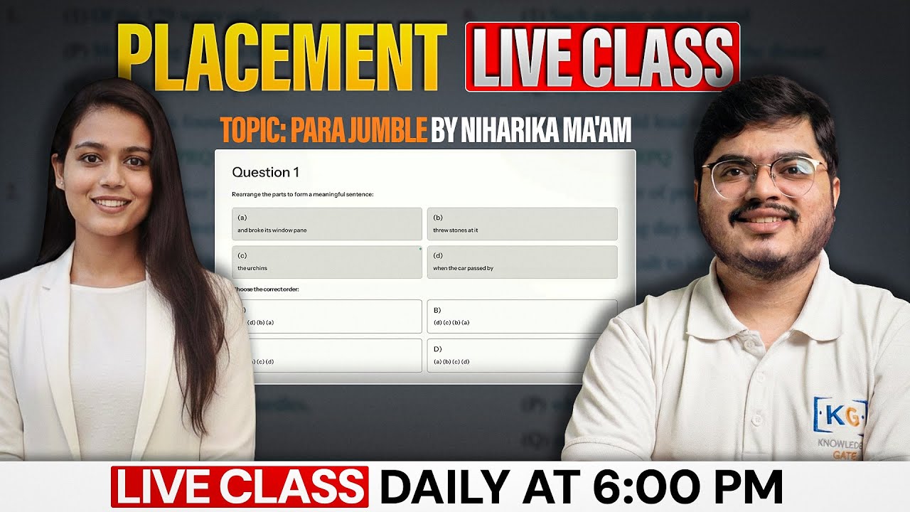 Verbal Ability for Placements by Niharika Ma'am |Complete Course + PYQs + Tricks |Crack Placements