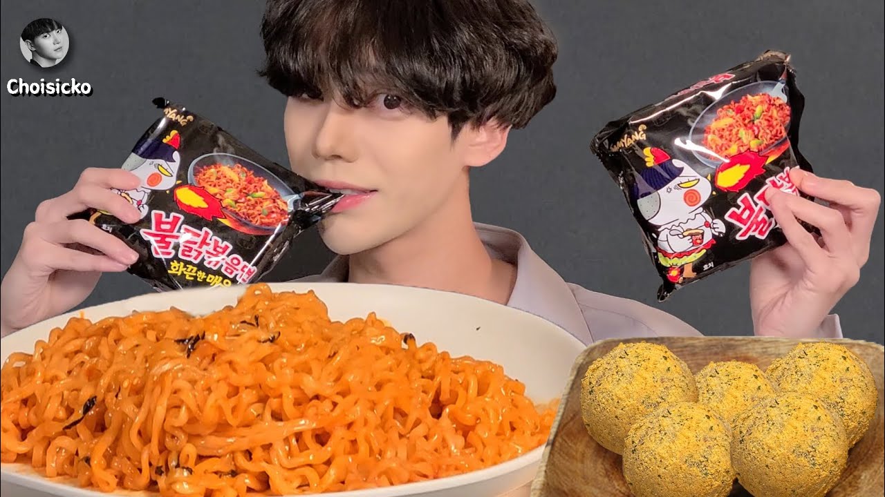 SUB)불닭볶음면 뿌링 치즈볼 먹방 MUKBANG ASMR HotSpicy Chicken Ramen Cheese Ball Korean Spicy Noodles eating show