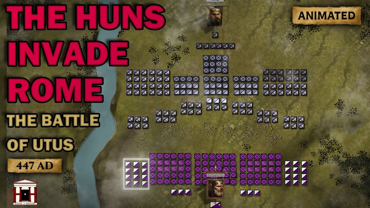 Attila’s First Invasion of the Roman Empire: Battle of Utus, 447 AD - Animated