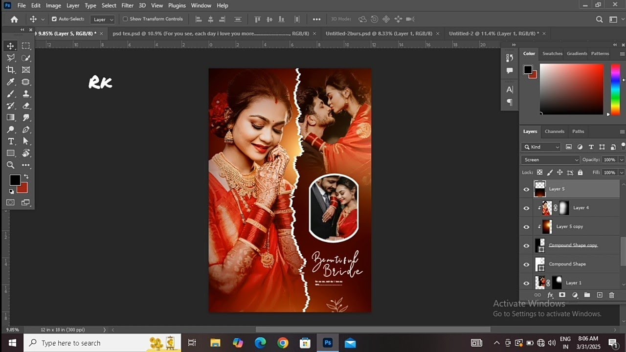 How To Create Wedding Album Design in Photoshop #WeddingAlbumDesign