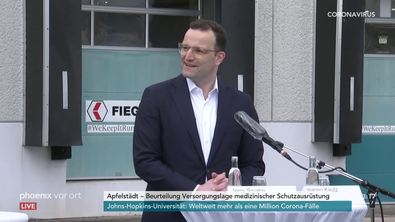 Jens Spahn zur An- und Auslieferung von medizinischer Schutzausrüstung am 03.04.20