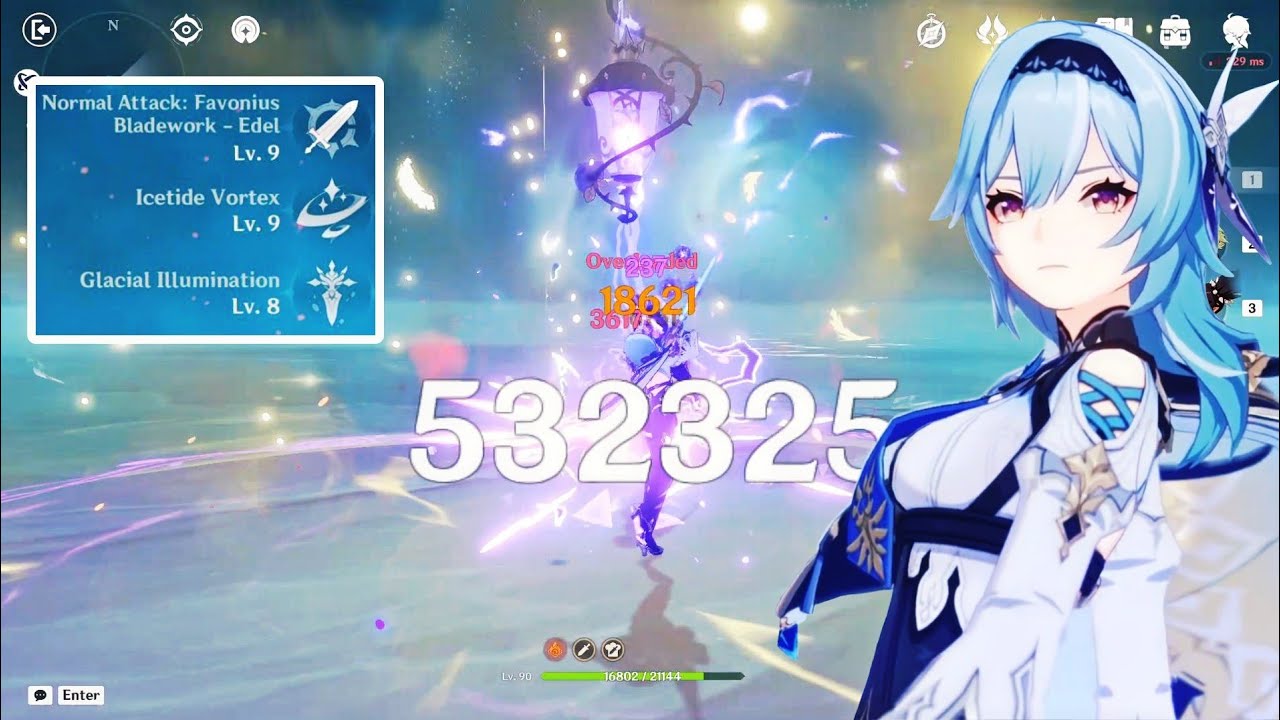 My not so good built Eula DMG Showcase (500k Burst) | Genshin Impact