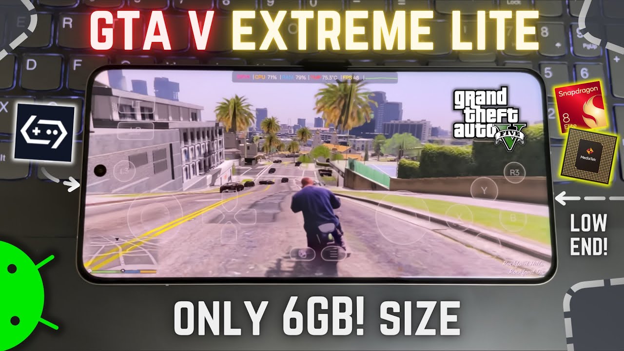 Самая компактная сборка GTA 5 Extreme Lite (6 ГБ) | Тест эмулятора GameHub для Android!
