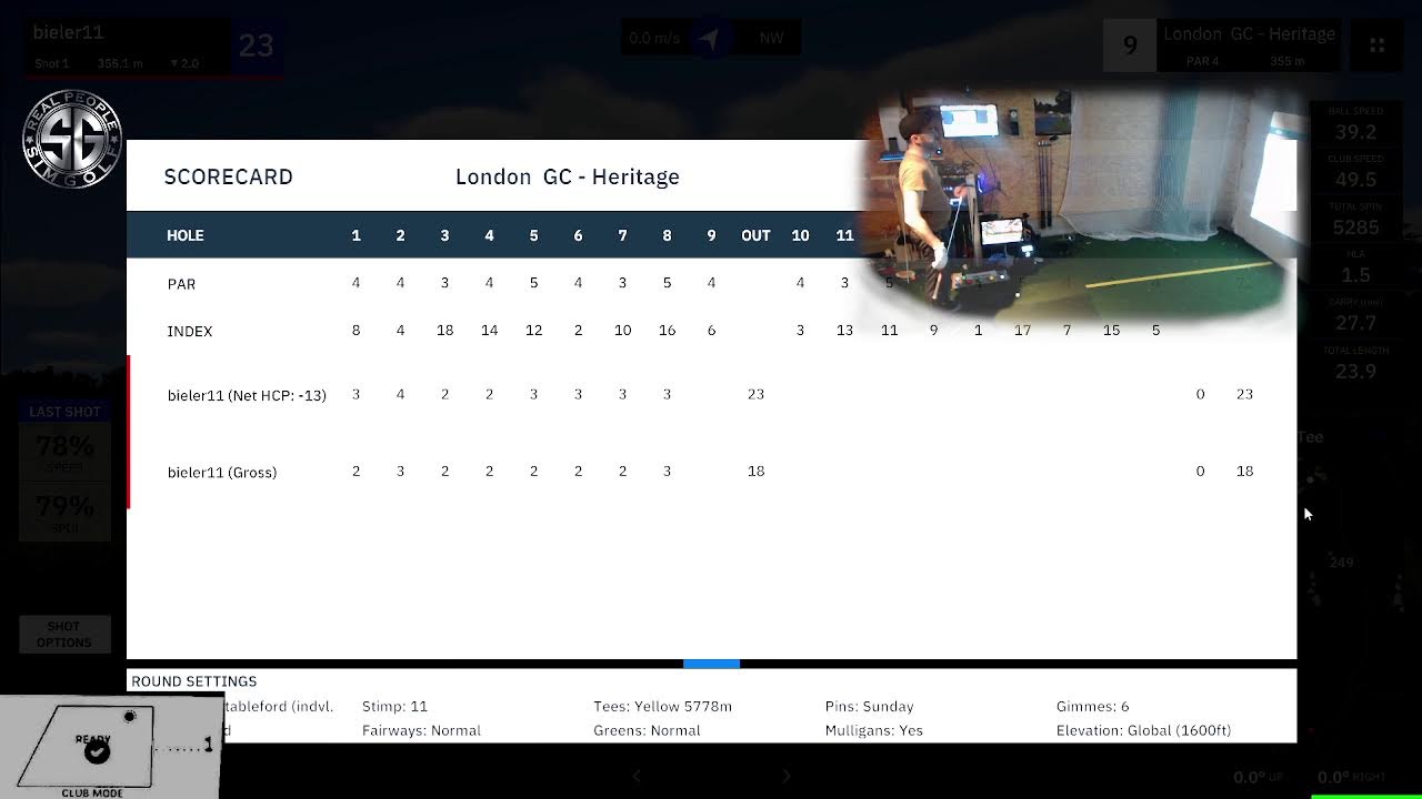 GSPro London GC Front 9 - Heritage - Stableford