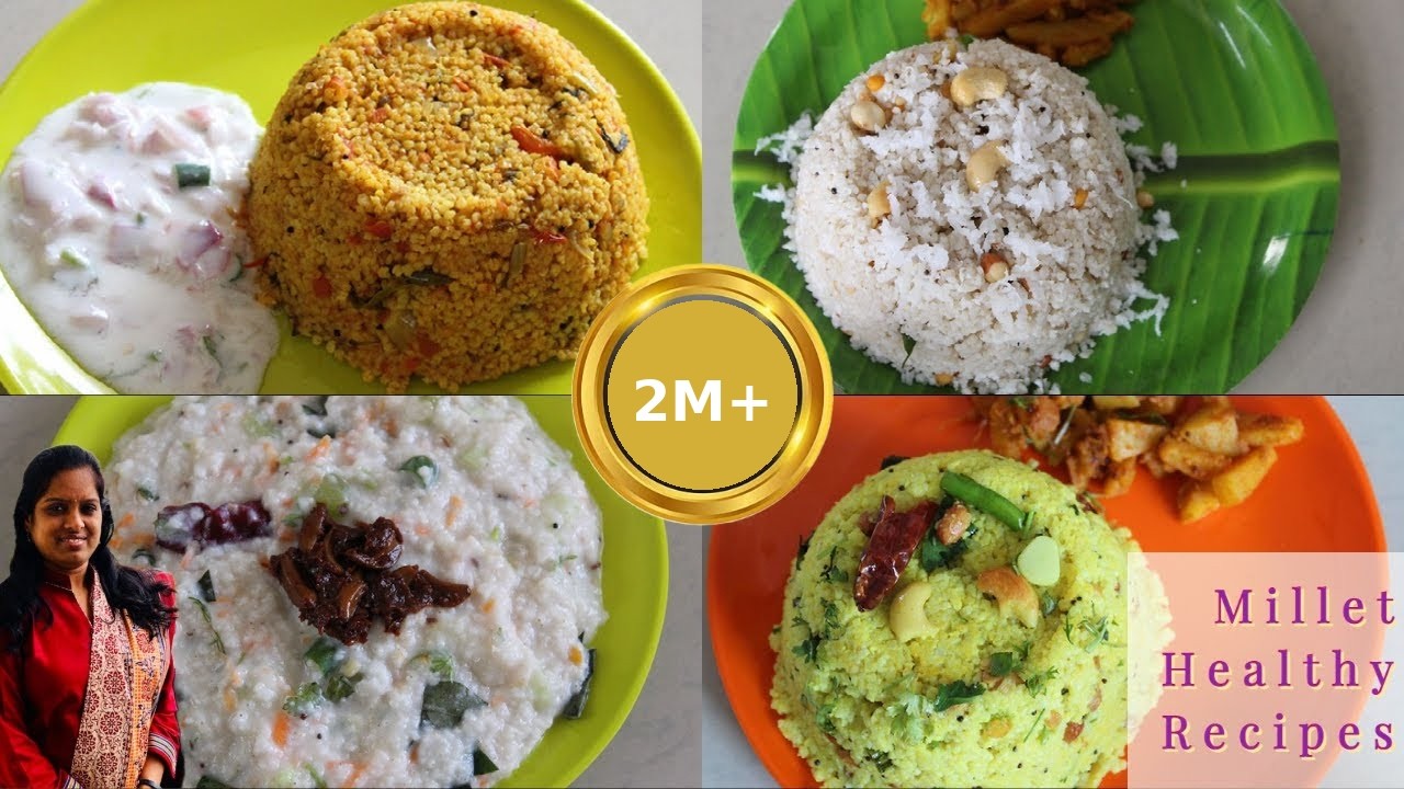 சத்தான 4 சிறுதானிய உணவு வகைகள் | Millet Recipes |  Millet recipes in tamil