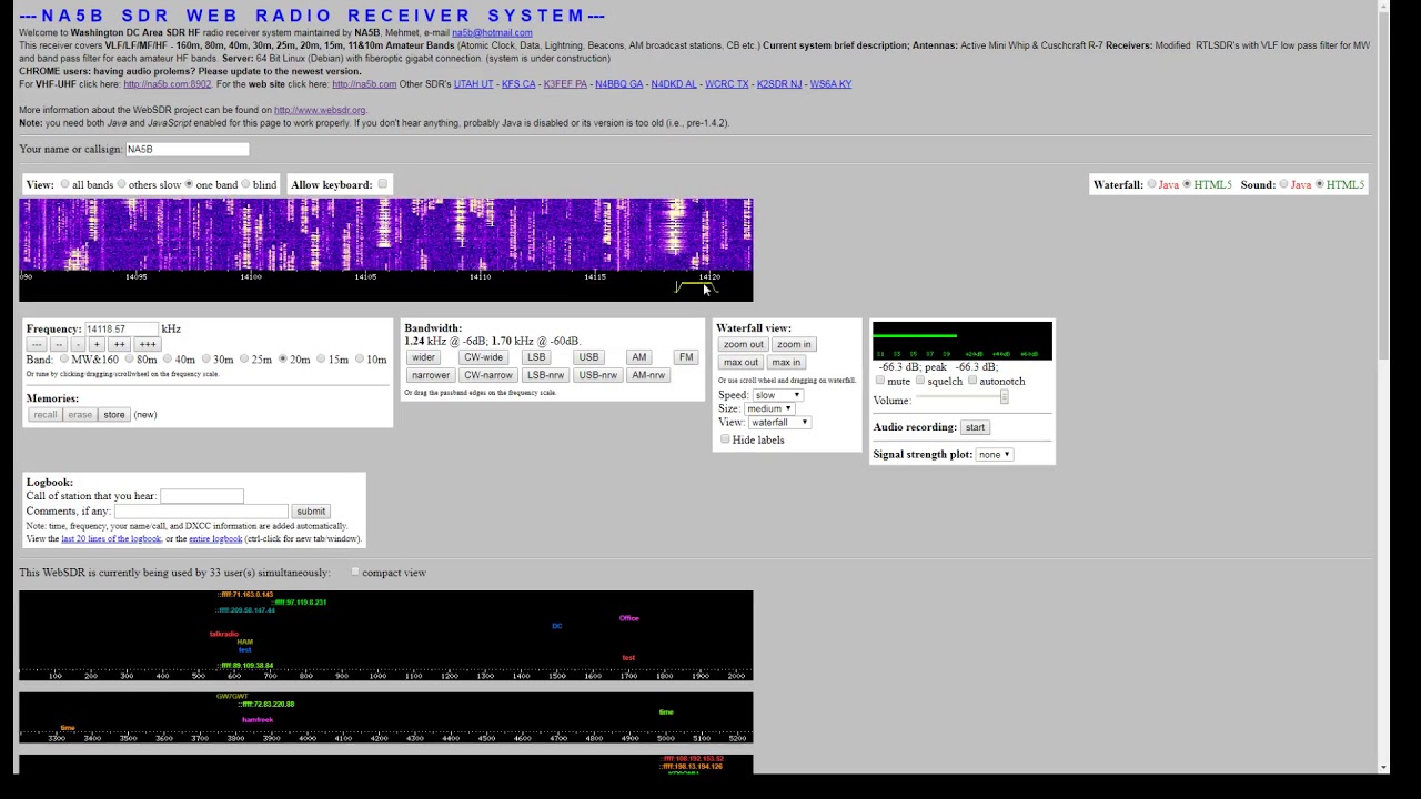 QSO Party/Contest - RTTY 05 Jan 2019 NA5B WebSDR in Washington DC