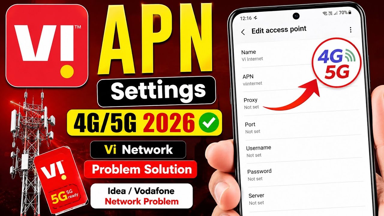 📶Vi APN Settings 4G/5G 2026 ✨ | Vi Network Problem Solution 🚀 | Idea / Vodafone Network Problem 