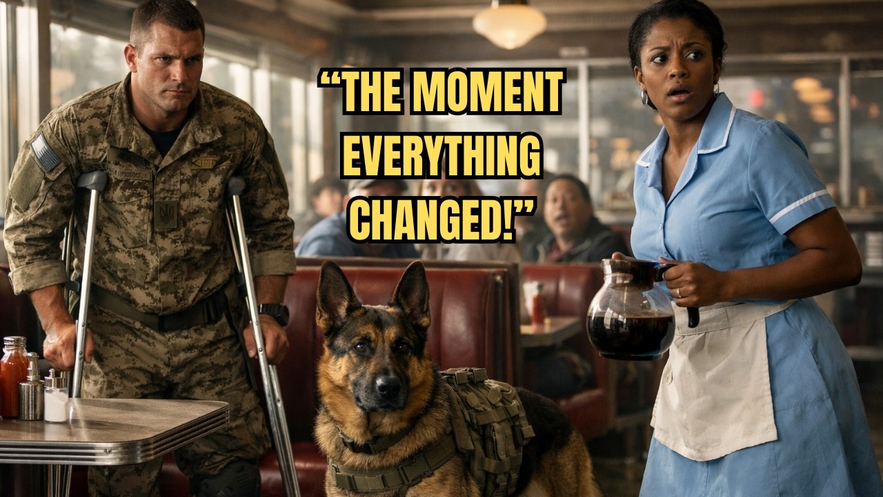Can I Sit Here?” Disabled Navy SEAL Asked a Black Waitress — Then His K9 Changed Everything
